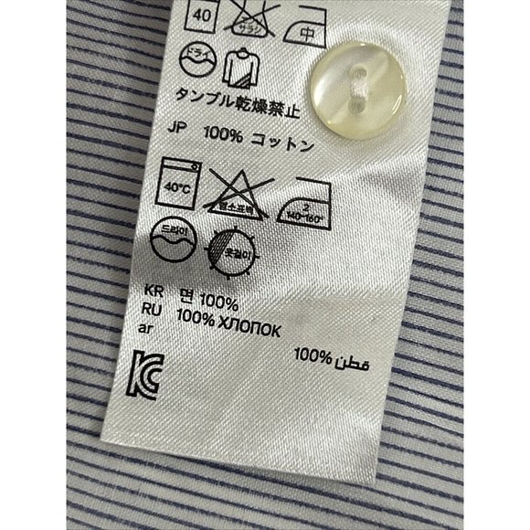 H&M Women’s Mini Dress 2 Blue Button Down 3/4 Sleeve Roll Tab Band Collar VNeck - Picture 12 of 13